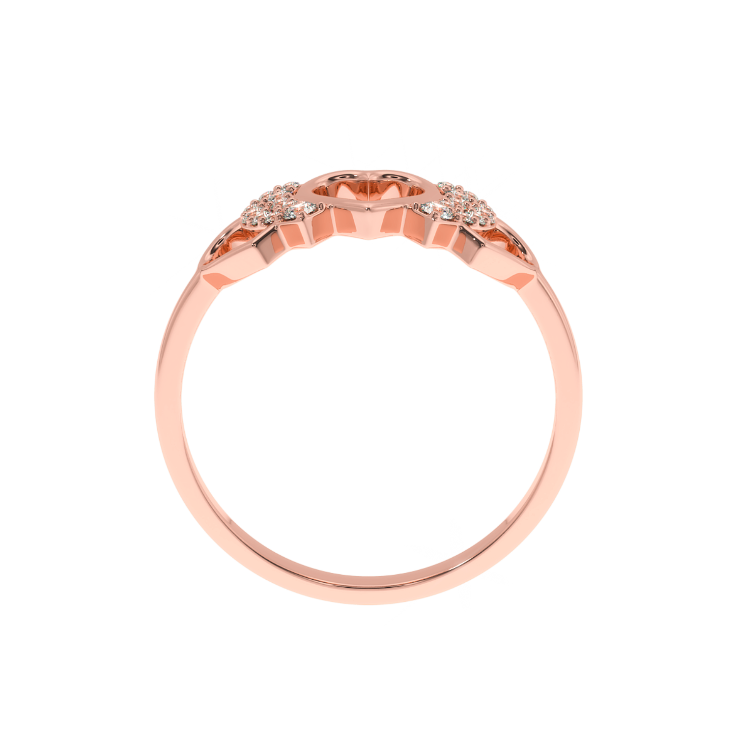 Solitairekart 0.16 CT Lab Grown Diamond Triple Heart Ring